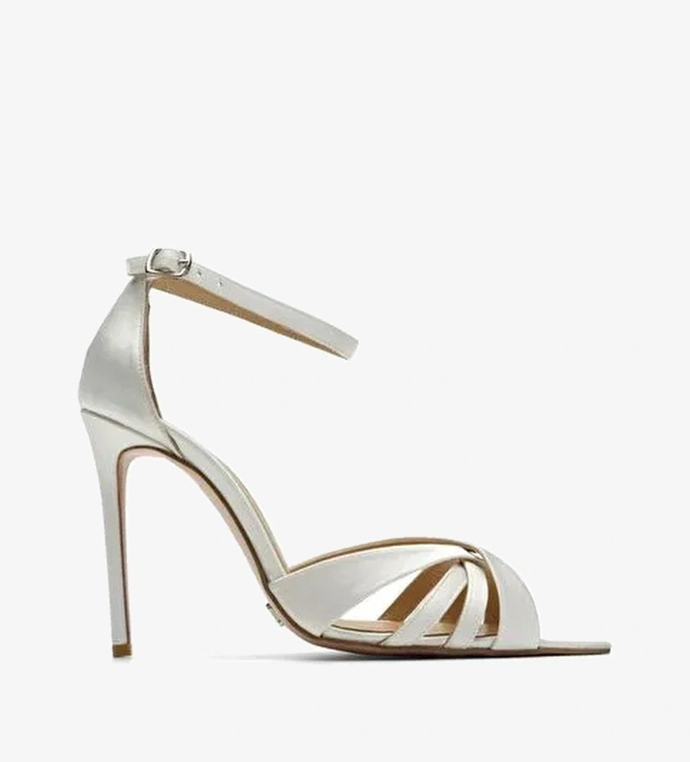 Violine Saten 10 Cm Topuklu Ayakkabı - Görsel 1