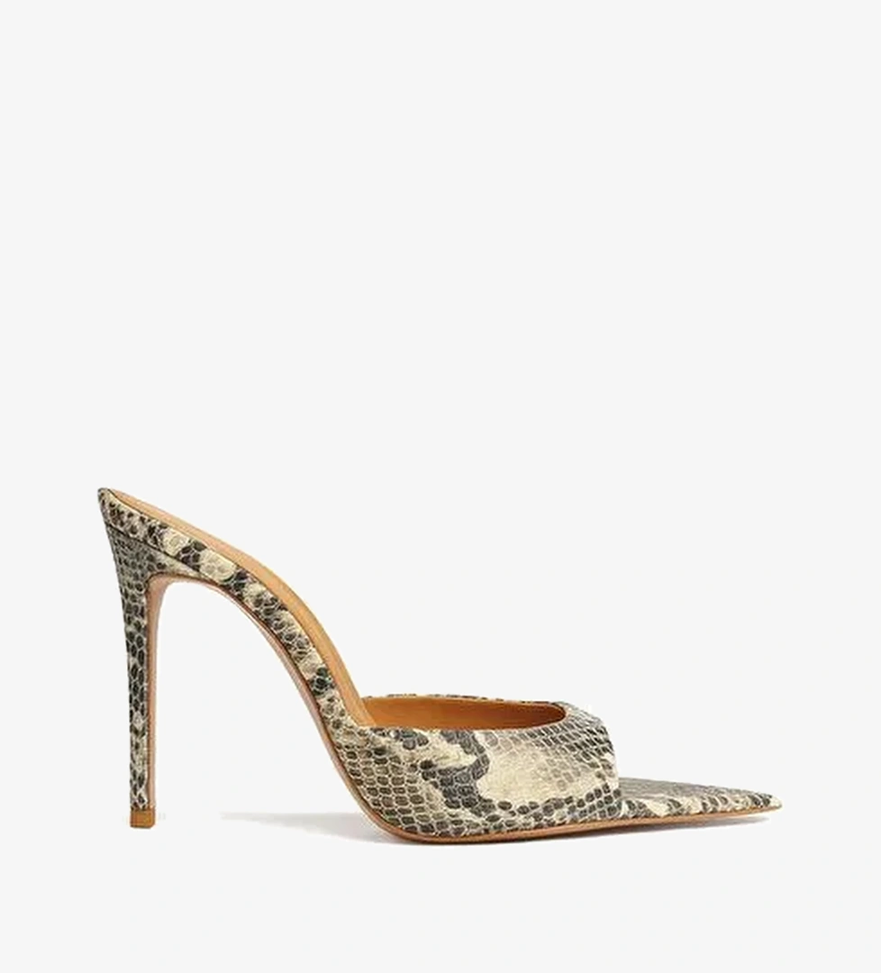 Rosalıa Deri 10 Cm Topuklu Terlik - Görsel 1