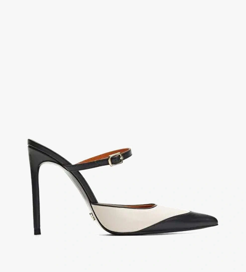 Marcella Deri 10 Cm Topuklu Terlik - Görsel 1