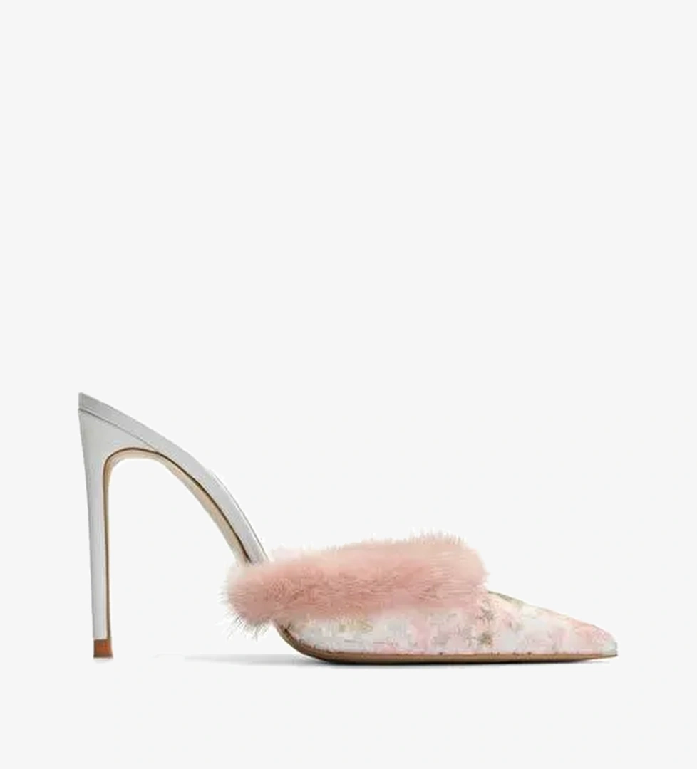 Vıoletta Saten 10 Cm Topuklu Terlik - Görsel 1