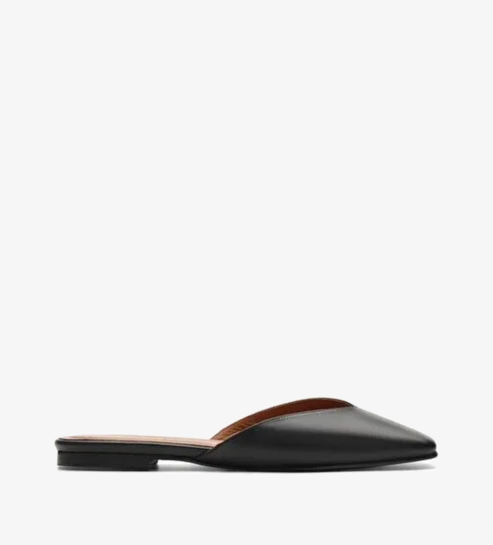 Fleur Deri 2 Cm Düz Terlik - Görsel 1