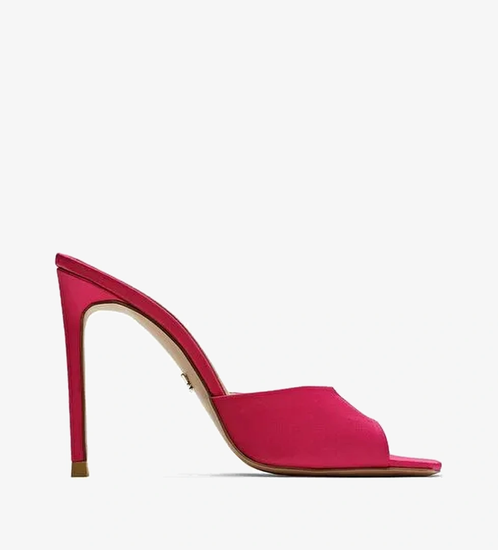 Malvina Saten 10 Cm Topuklu Terlik - Görsel 1