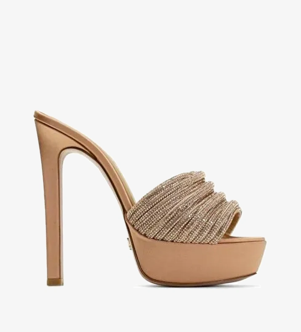 Tracy Saten 14 Cm Topuklu Terlik - Görsel 1