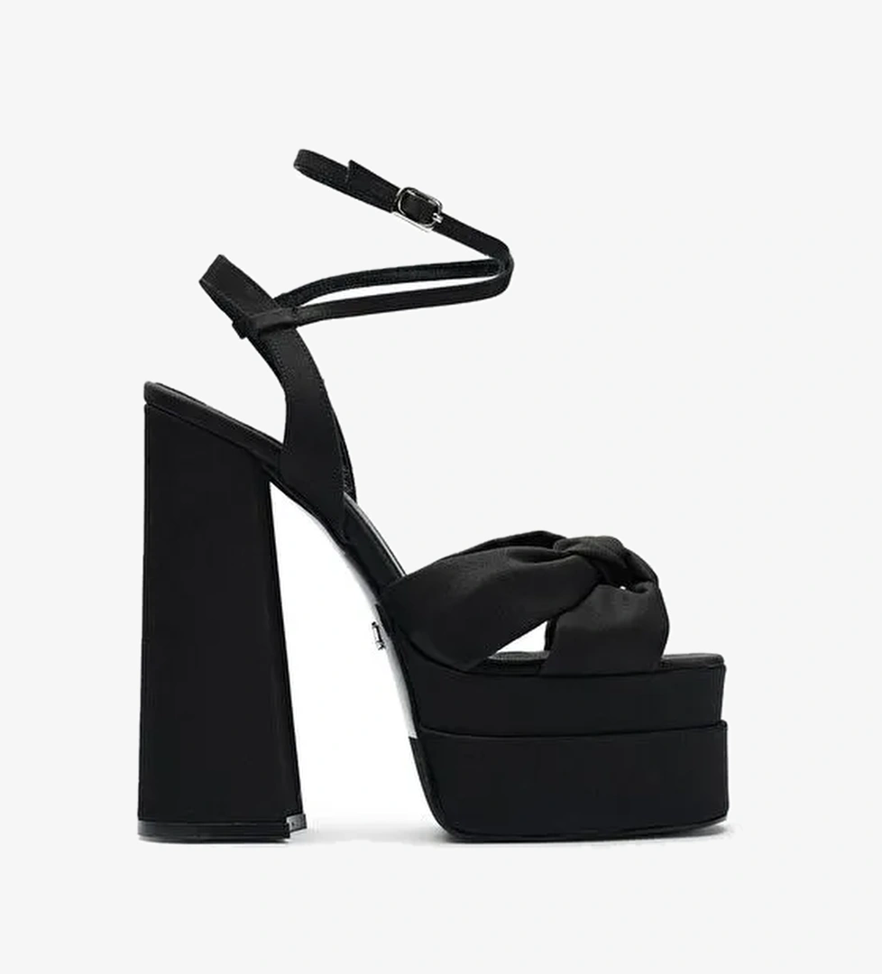 Lorena Saten 14 Cm Platform Topuklu Ayakkabı - Görsel 1