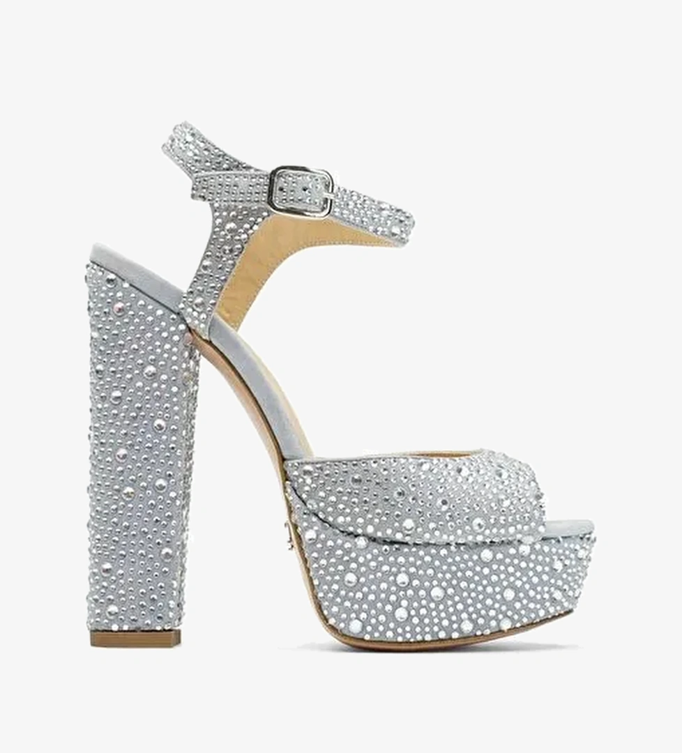 Nıfty Taşlı Süet 14 Cm Platform Topuklu Ayakkabı - Görsel 1