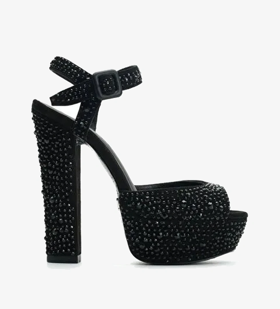 Nıfty Taşlı Süet 14 Cm Platform Topuklu Ayakkabı - Görsel 1