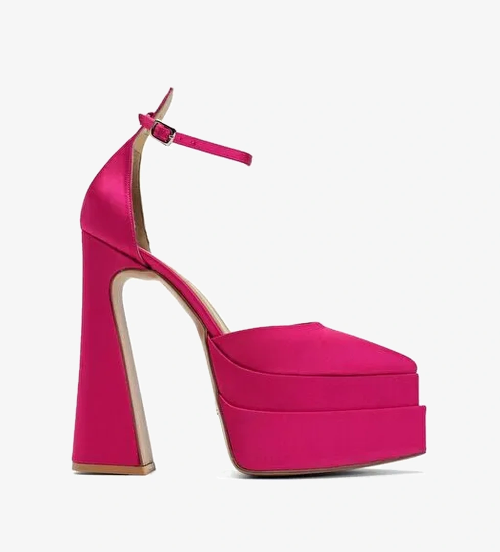 Lızzy Saten 16 Cm Platform Topuklu Ayakkabı - Görsel 1