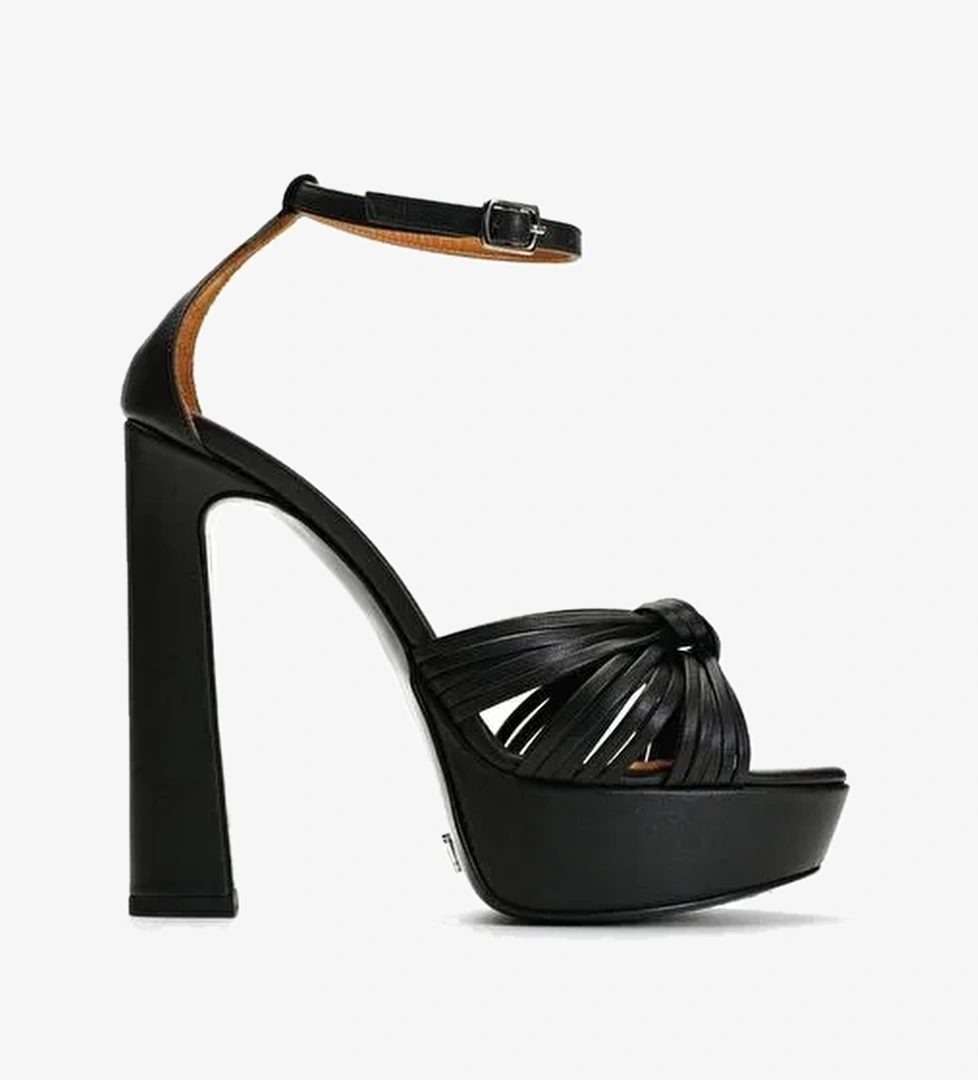 Gwen Deri 14 Cm Platform Topuklu Ayakkabı - Görsel 1