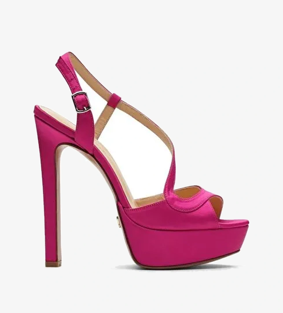 Eleanor Saten 14 Cm Platform Topuklu Ayakkabı - Görsel 1