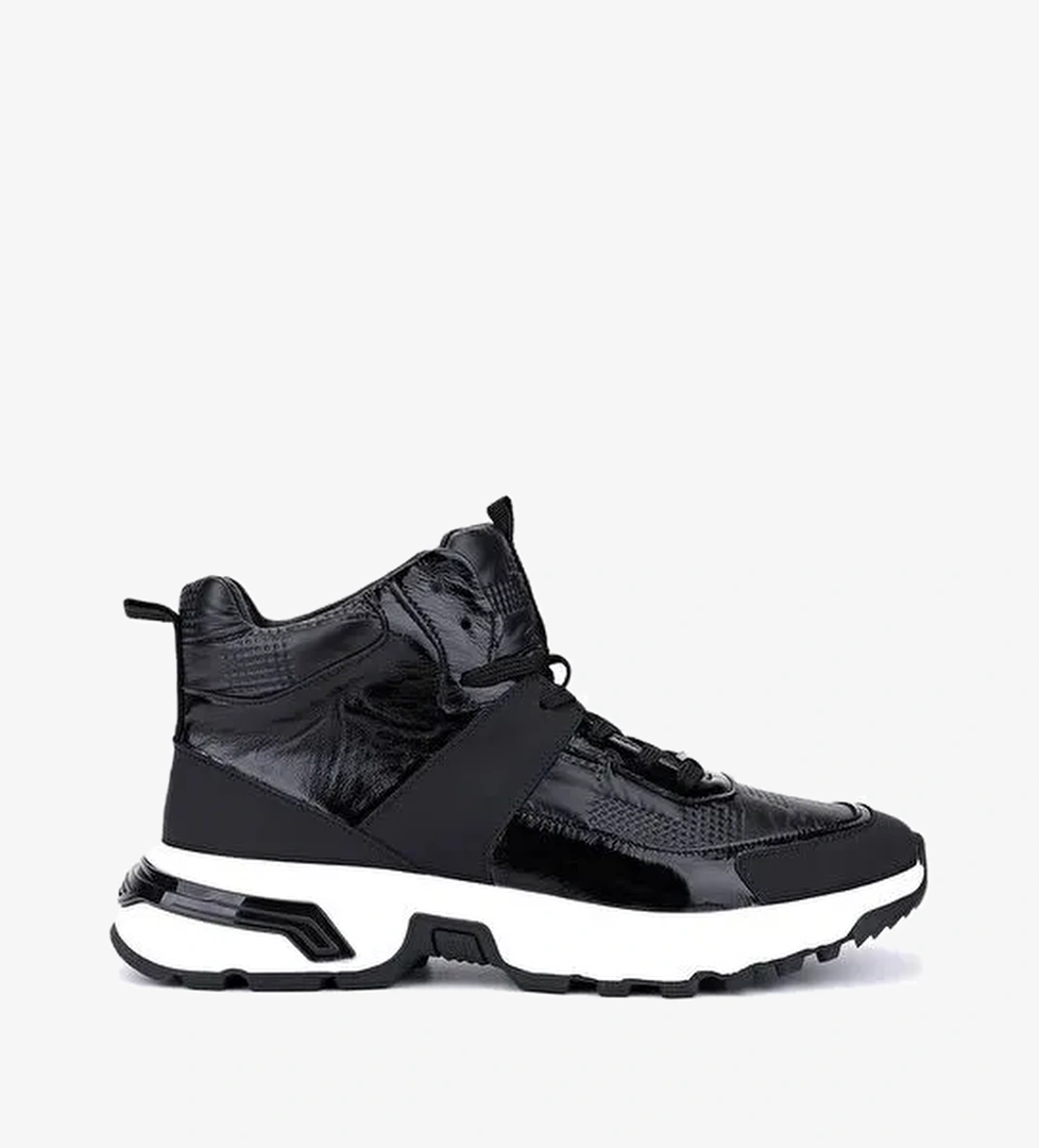 Tamer Tanca Erkek Hakiki Deri Siyah Sneakers & Spor Bot - Görsel 1