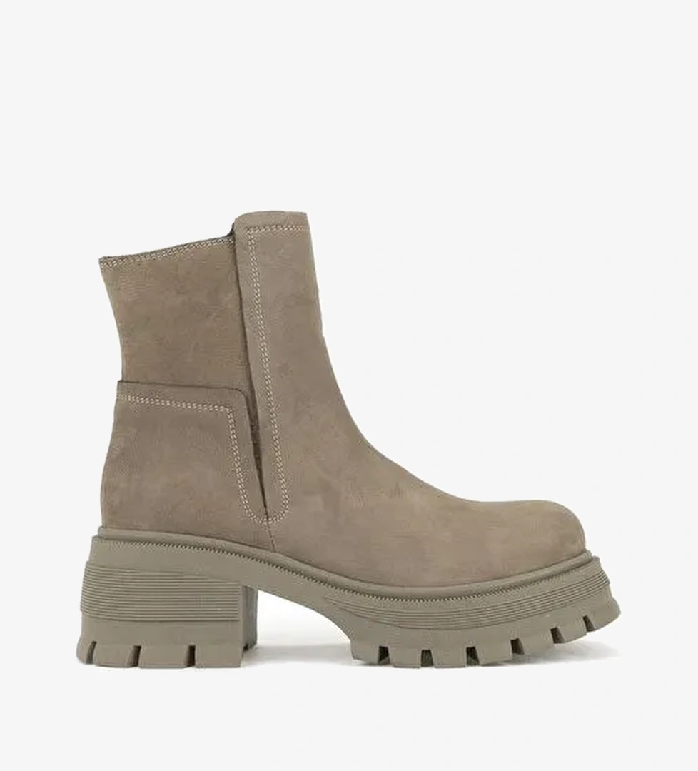 Ziya, Kadın Hakiki Deri Bot 153359Z6152 Vizon - Görsel 1