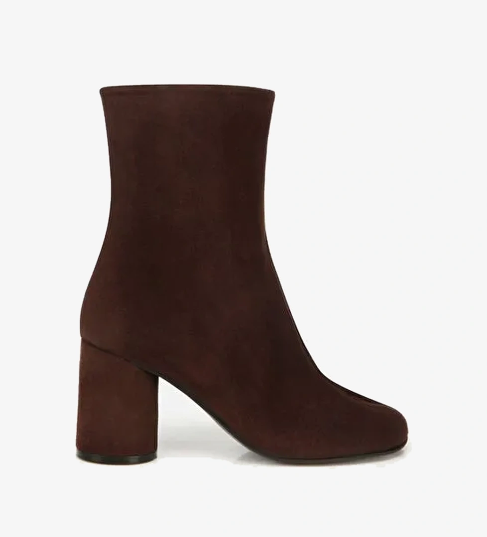 Kadın Süet Deri Kahverengi Burun Detaylı Topuklu Bot 01BOH318380A480 - Görsel 1