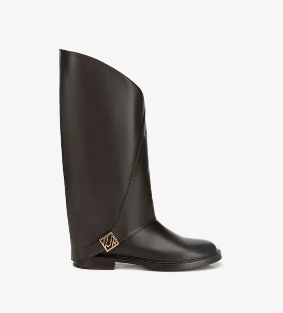 Kadın Deri Kahverengi Tokalı Pantolon Görünümlü Düz Çizme 01CIH318020A480 - Görsel 1