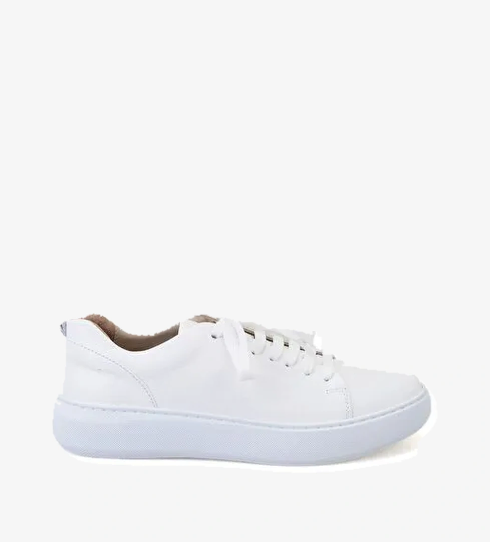 Kadın Beyaz Deri Spor Ayakkabı - Görsel 1