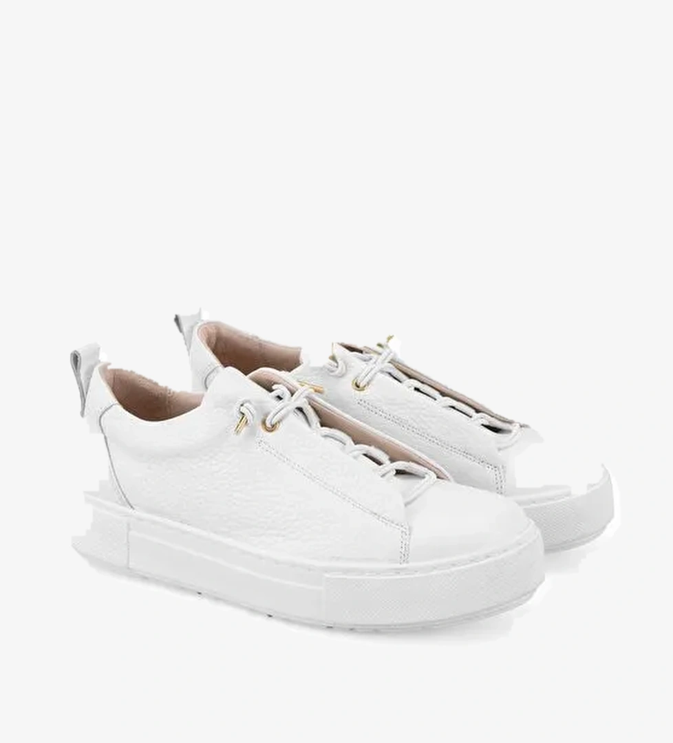 Kadın Beyaz Deri Spor Ayakkabı - Görsel 1