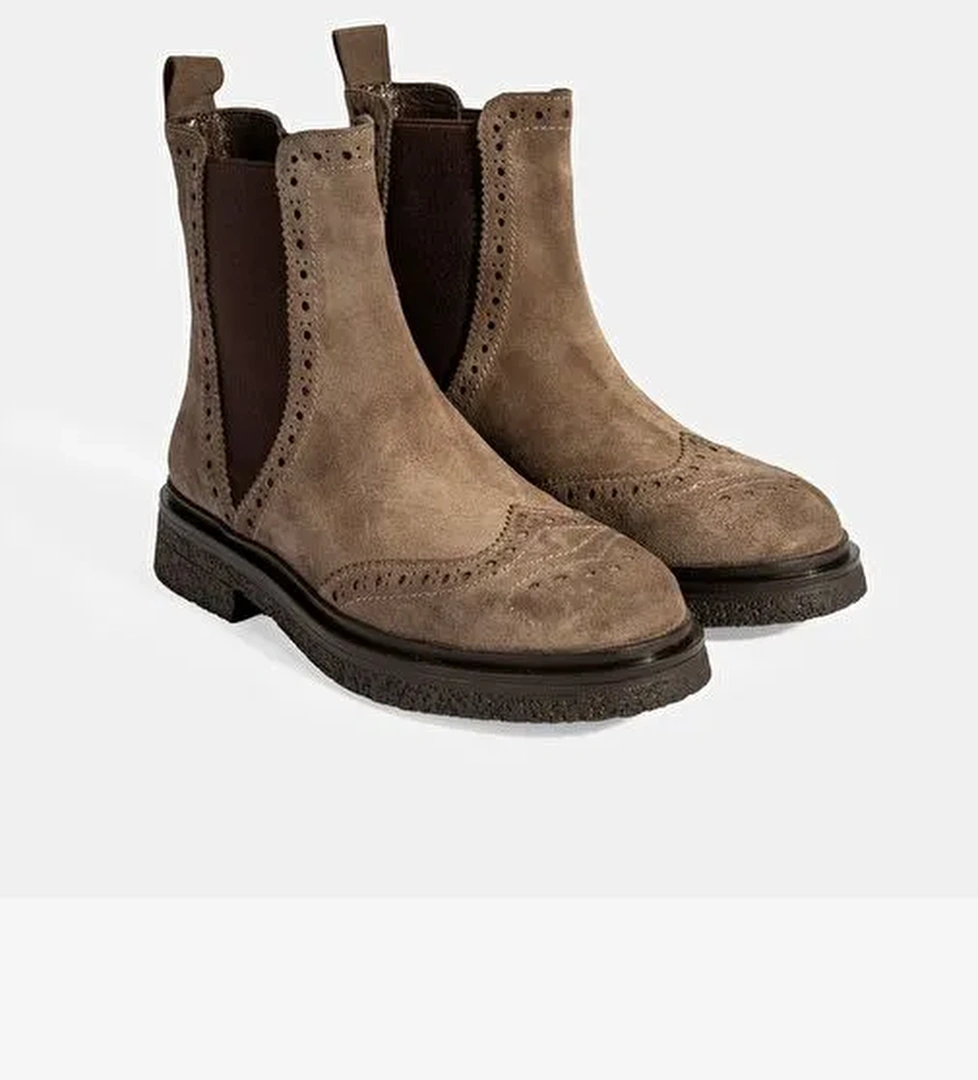 Kadın Vizon Lastikli Süet Chelsea Bot - Görsel 1