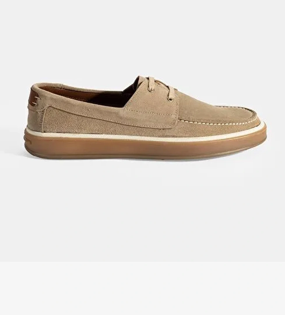 Erkek Vizon Bağcıklı Süet Ayakkabı - Görsel 1