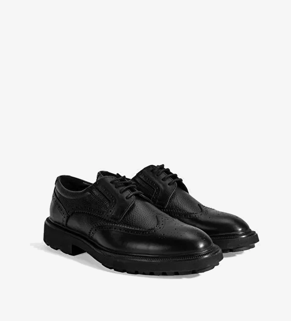 Erkek Siyah Bağcıklı Klasik Ayakkabı - Görsel 1