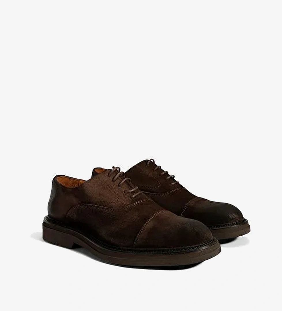 Erkek Kahve Bağcıklı Süet Günlük Ayakkabı - Görsel 1