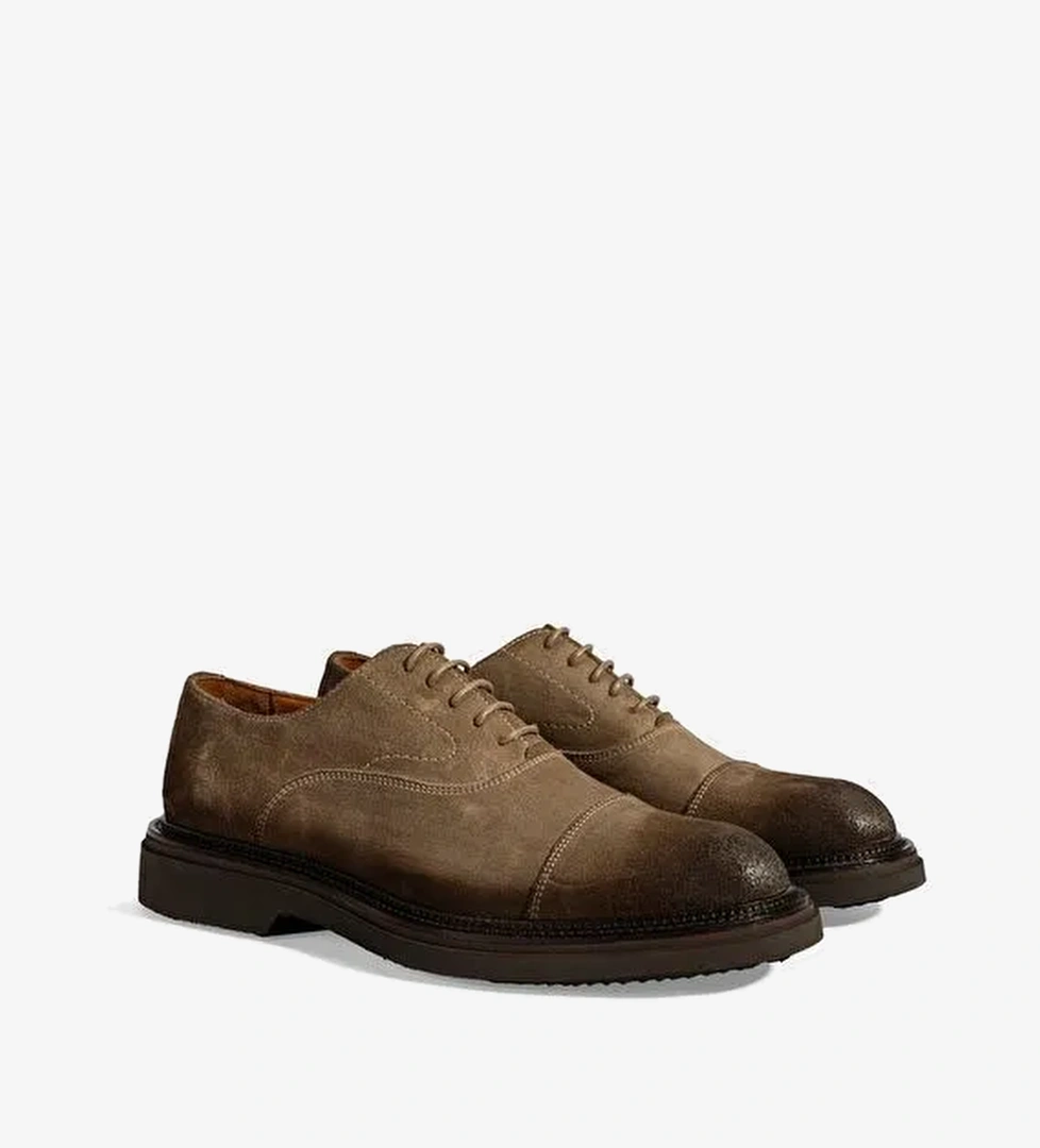 Erkek Vizon Bağcıklı Süet Günlük Ayakkabı - Görsel 1