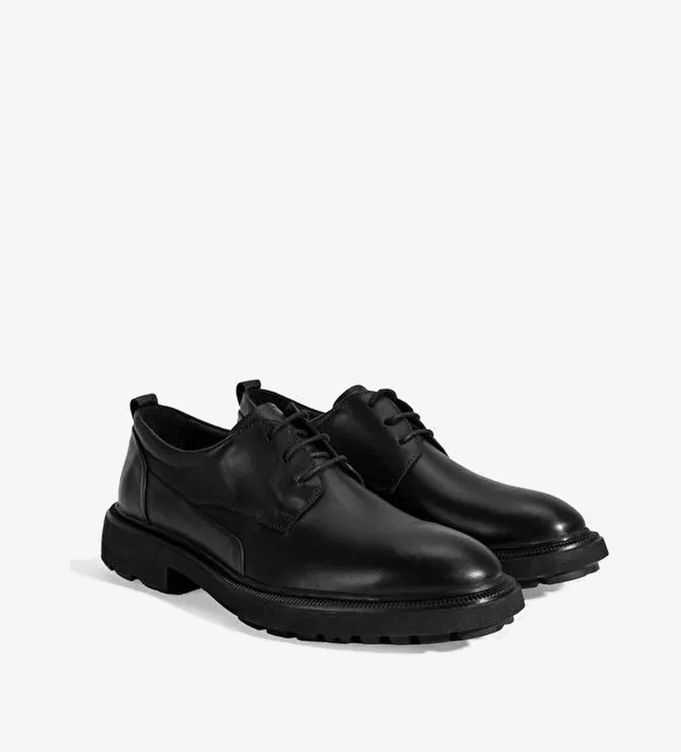 Erkek Siyah Bağcıklı Klasik Ayakkabı - Görsel 1