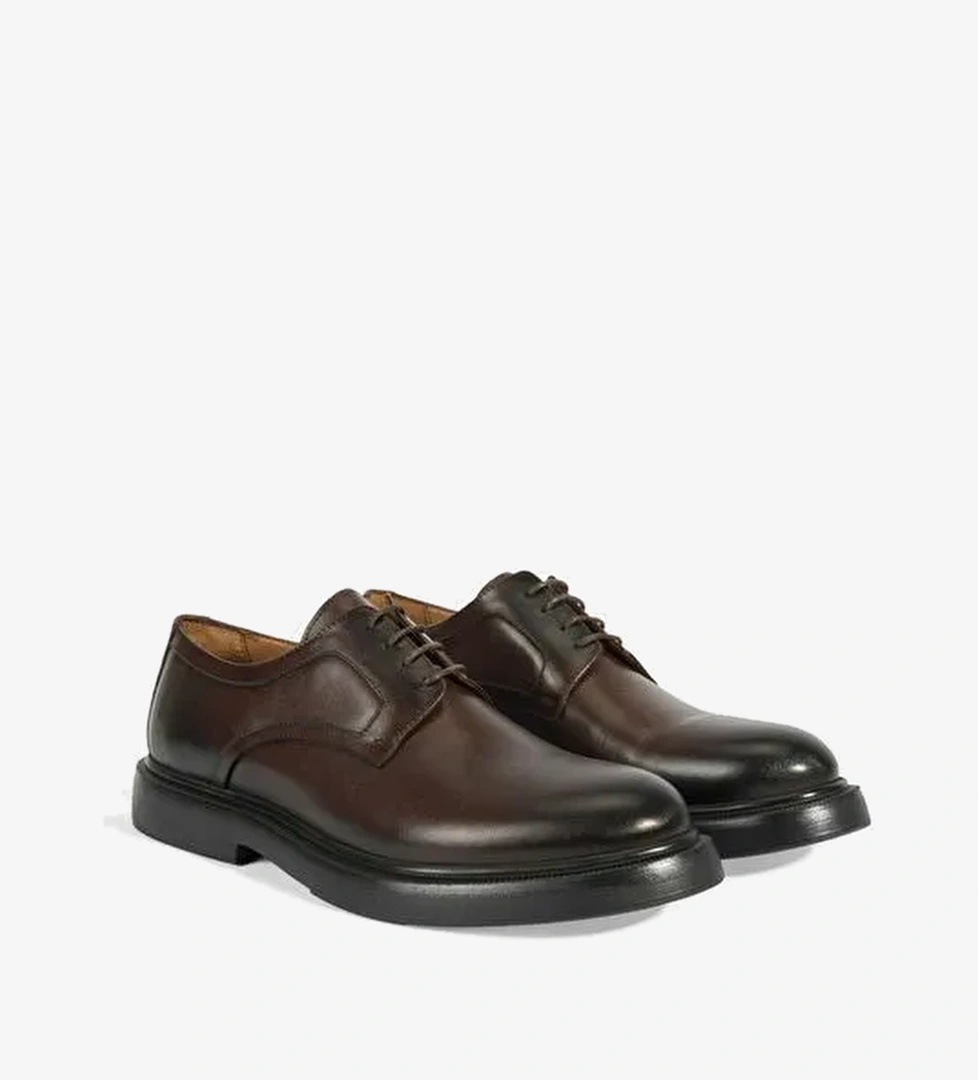 Perdita Kahve Erkek Deri Bağcıklı Klasik Ayakkabı - Görsel 1