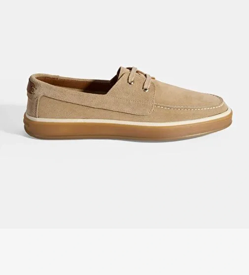 Erkek Vizon Bağcıklı Süet Günlük Ayakkabı - Görsel 1