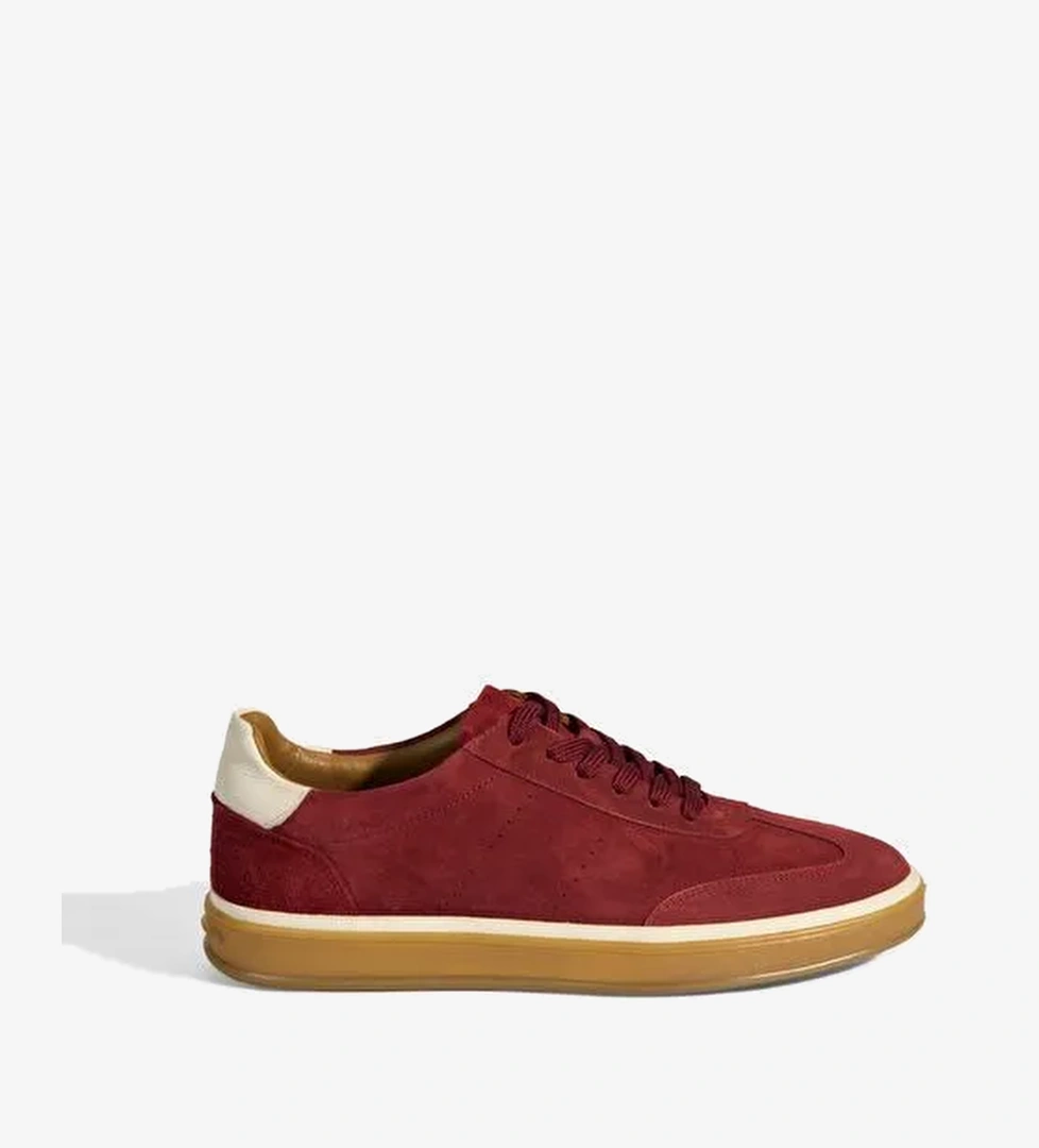 Lianra Bordo Erkek Süet Bağcıklı Günlük Ayakkabı - Görsel 1