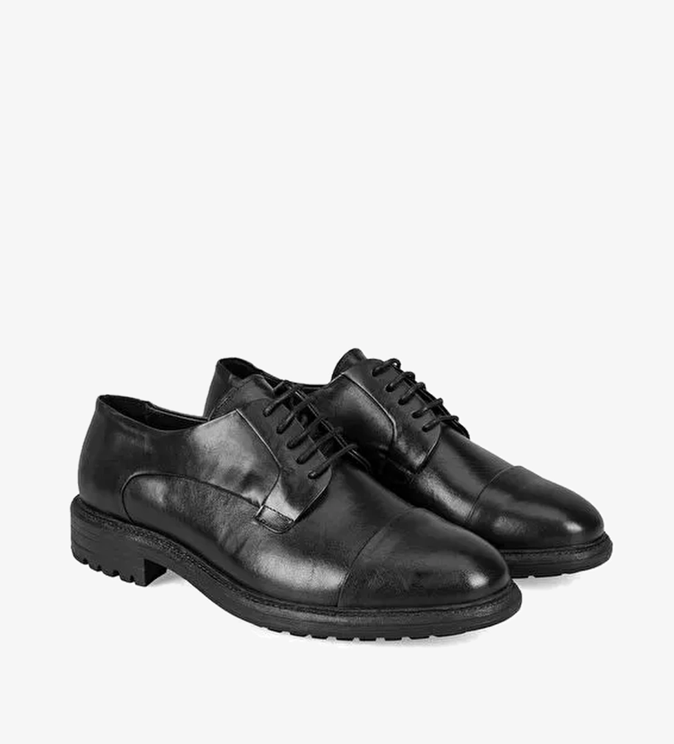 Darly Siyah Erkek Deri Günlük Ayakkabı - Görsel 1