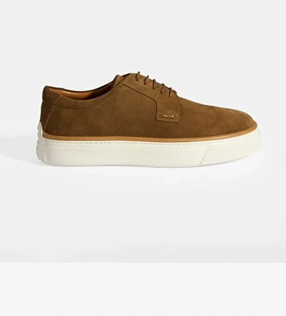 Kahve Erkek Bağcıklı Süet Günlük Ayakkabı - Görsel 1