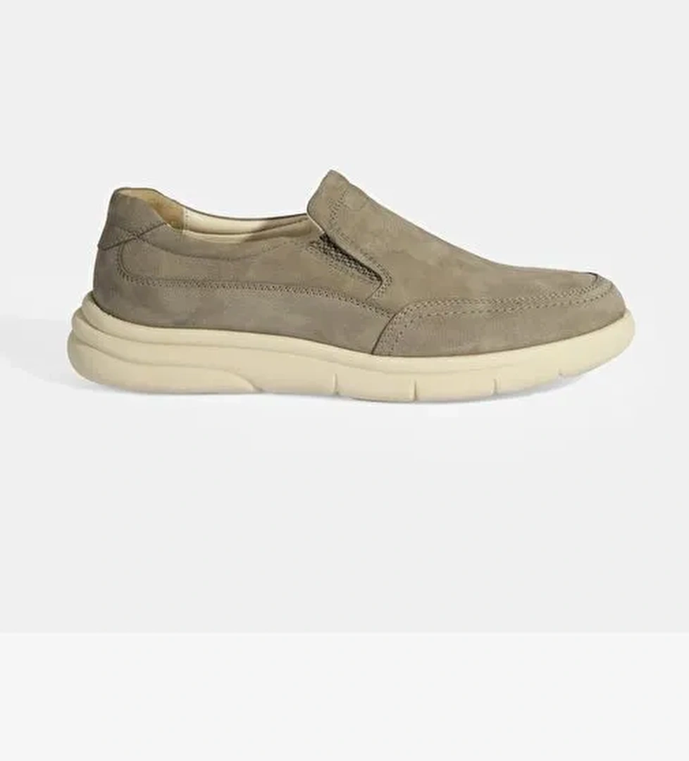 Erkek Gri Slip-On Nubuk Deri DesaComfort Günlük Ayakkabı - Görsel 1