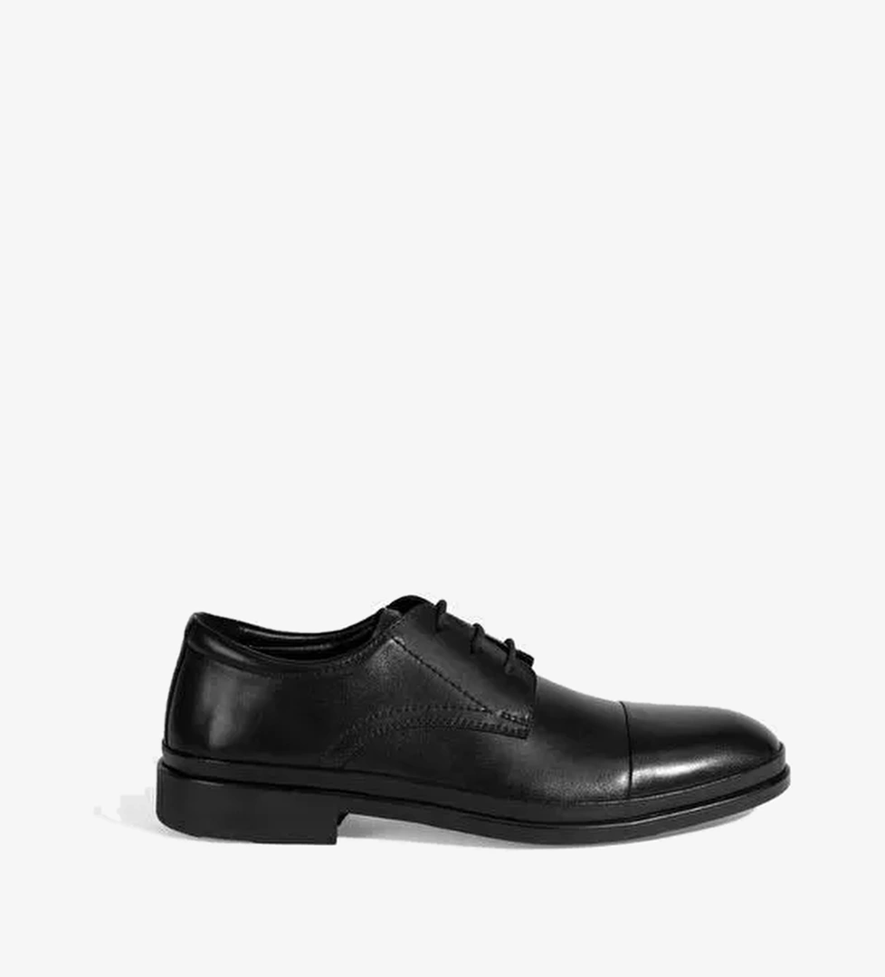 Erkek Siyah DesaComfort Deri Bağcıklı Günlük Ayakkabı - Görsel 1