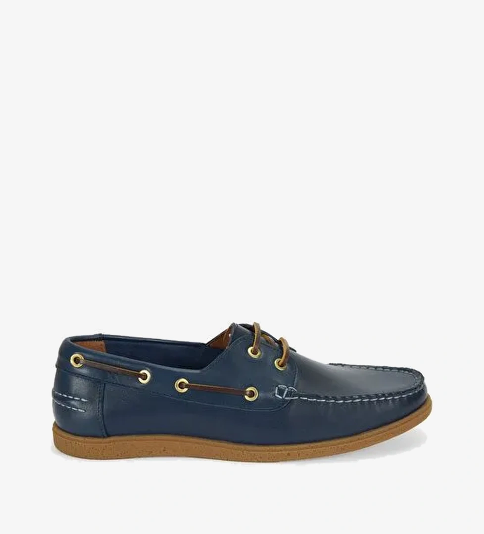 Leminna Lacivert Erkek Deri Tekne Günlük Ayakkabı - Görsel 1