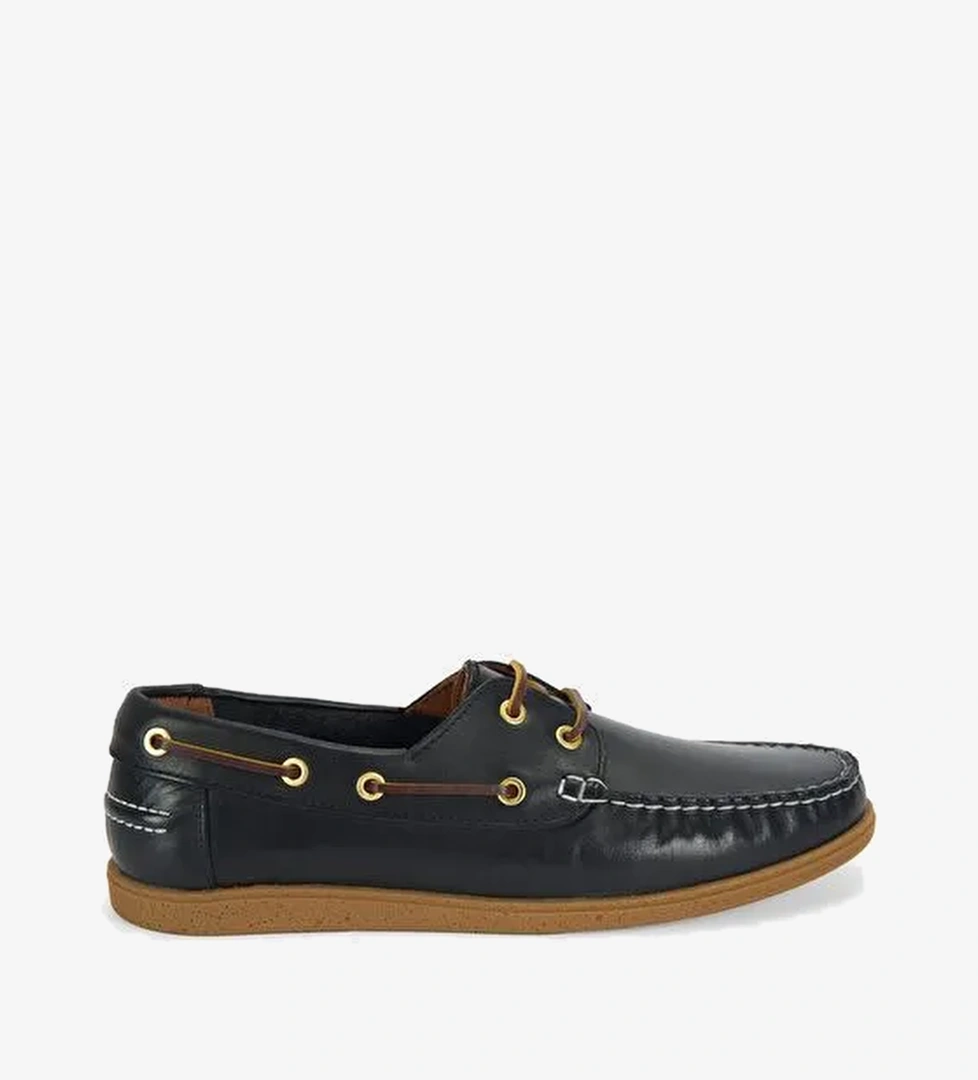 Leminna Siyah Erkek Deri Tekne Günlük Ayakkabı - Görsel 1