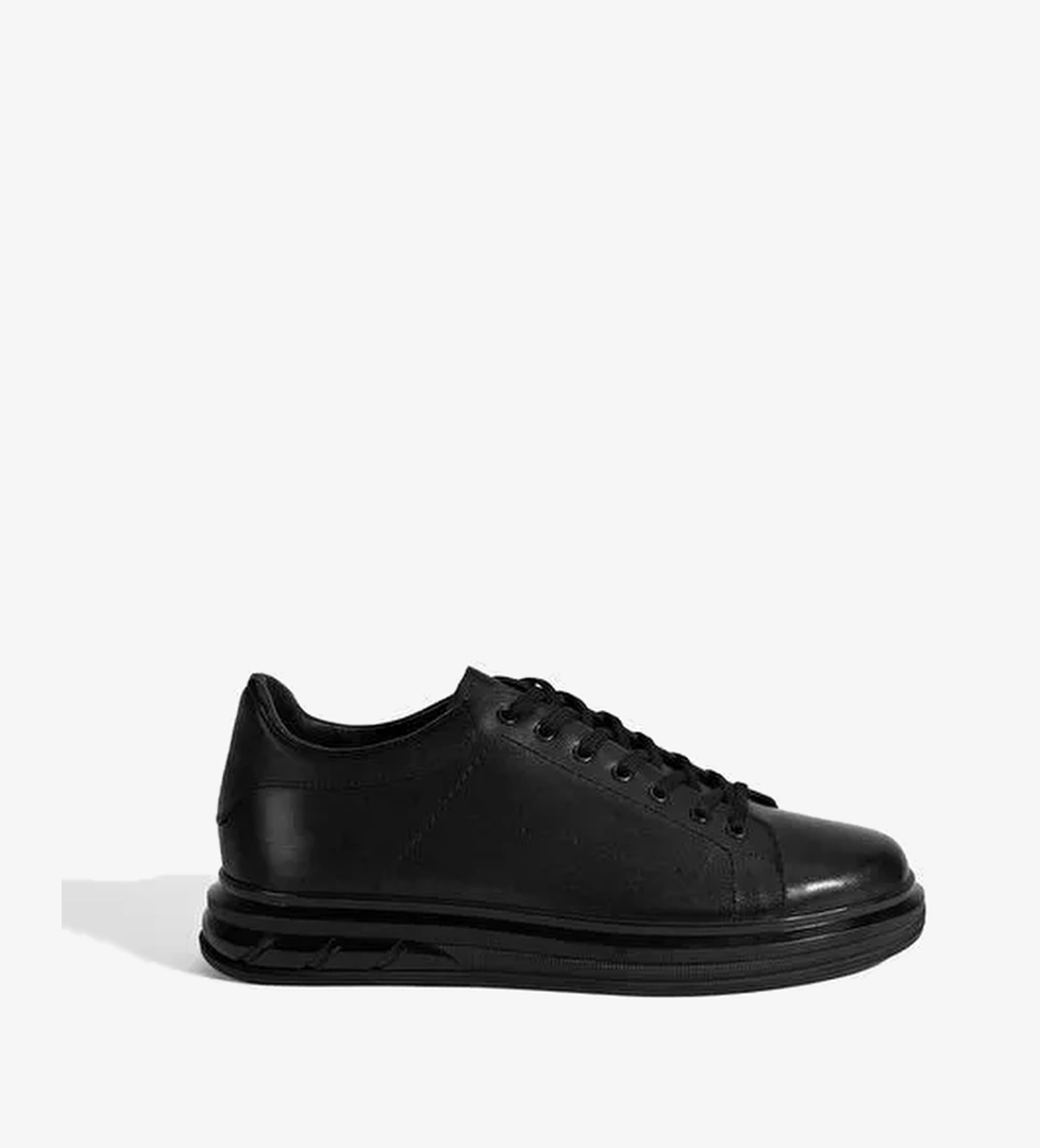 Siyama Siyah Erkek Bağcıklı Deri Günlük Ayakkabı - Görsel 1