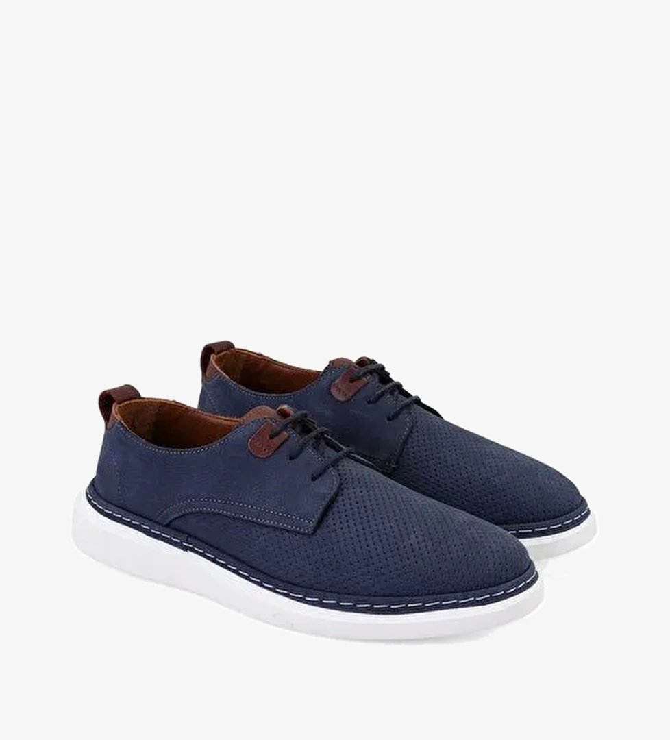 Derick Lacivert Erkek Deri Günlük Ayakkabı - Görsel 1