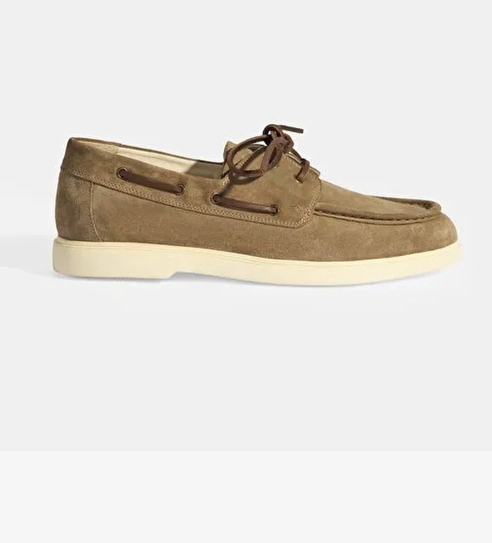 Erkek Vizon Bağcıklı Süet Günlük Ayakkabı - Görsel 1