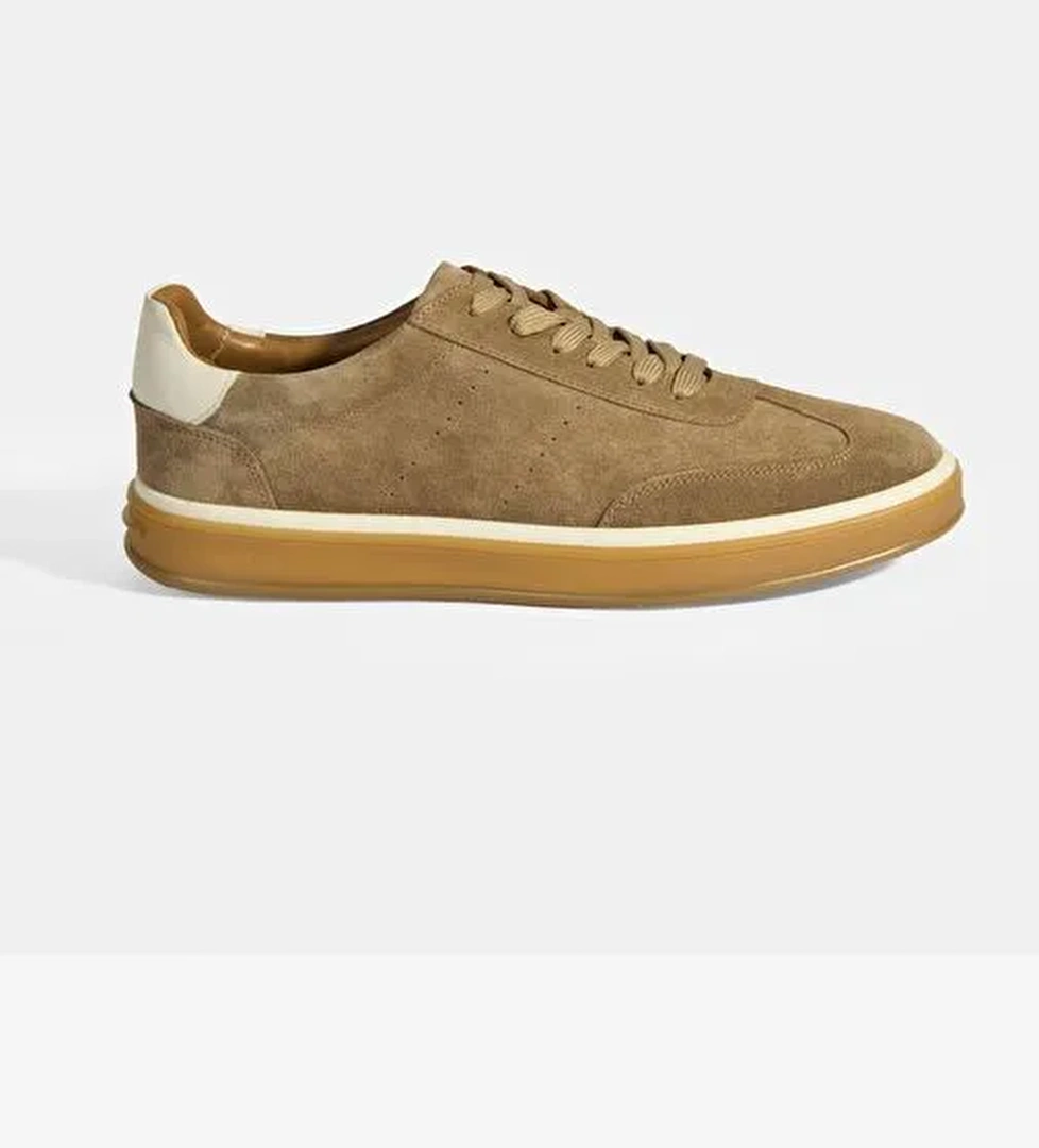 Lianra Bej Erkek Süet Bağcıklı Günlük Ayakkabı - Görsel 1