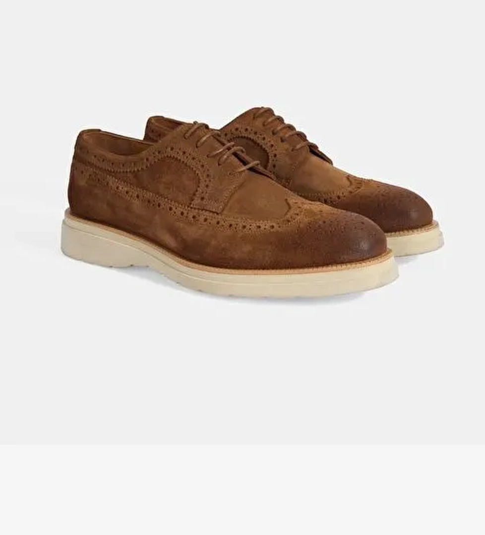 Erkek Taba Bağcıklı Süet Günlük Ayakkabı - Görsel 1