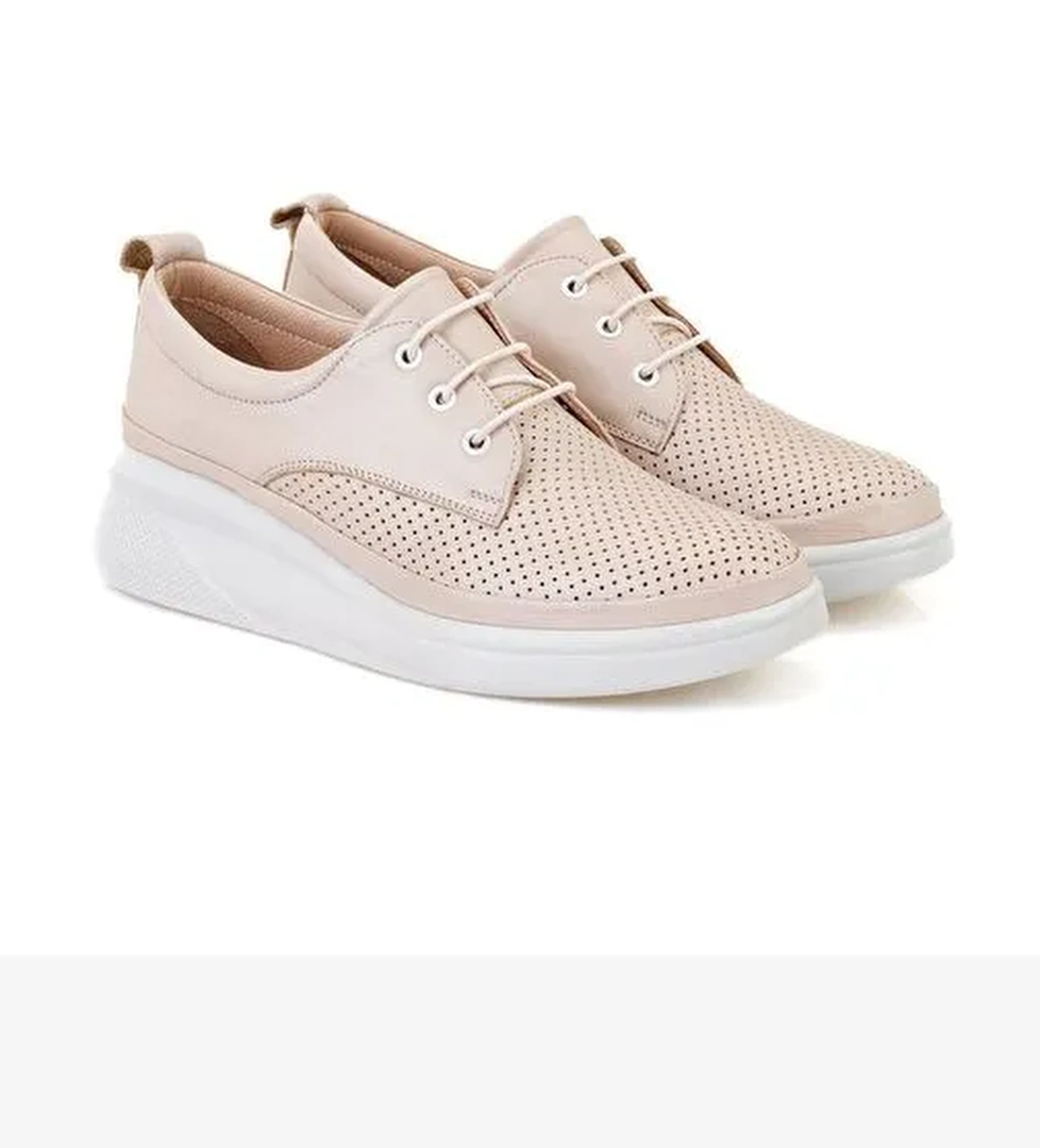 Kadın Bej DesaComfort Deri Günlük Ayakkabı - Görsel 1