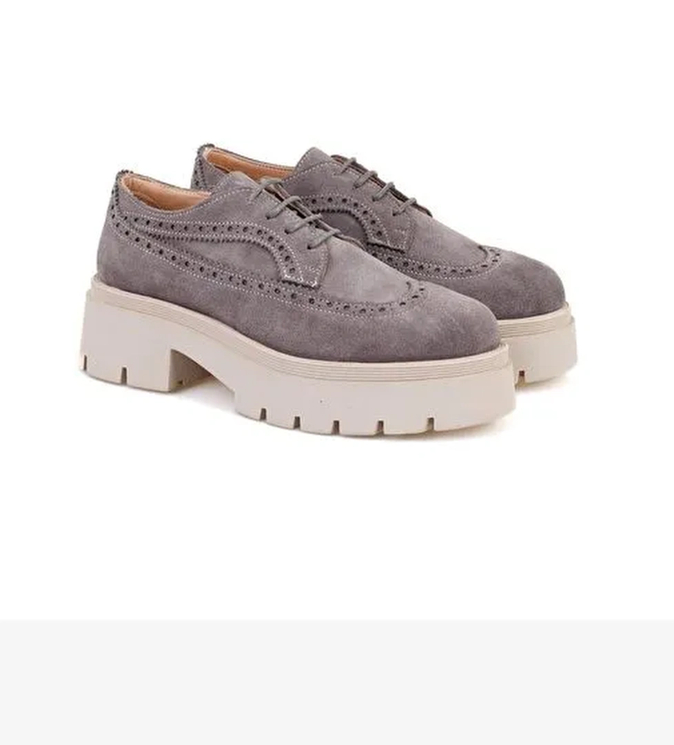 Kadın Vizon Süet Deri Günlük Ayakkabı - Görsel 1