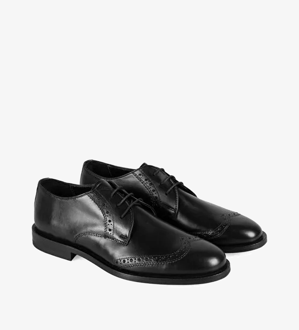 Kadın Siyah Deri Klasik Ayakkabı - Görsel 1