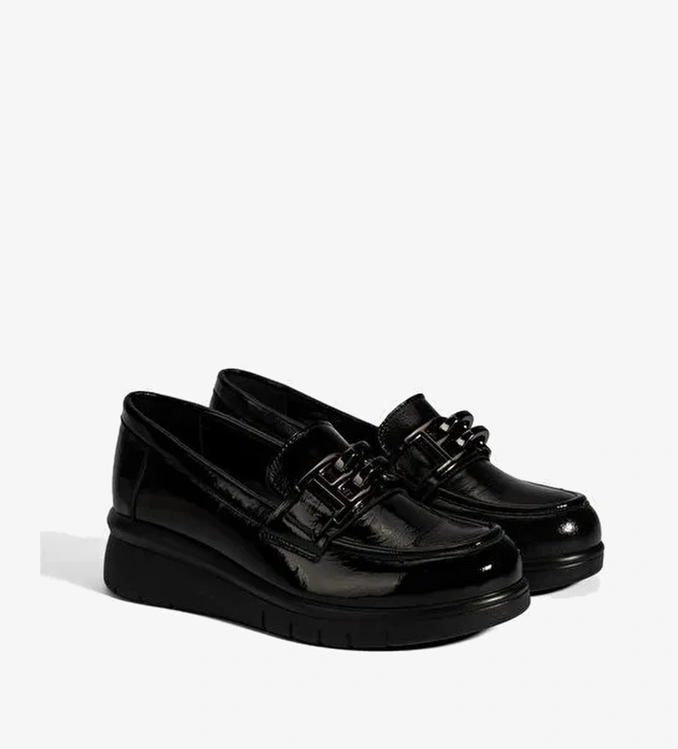 Kadın Siyah DesaComfort Toka Detaylı Deri Ayakkabı - Görsel 1