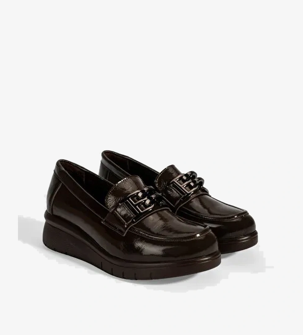 Kadın Kahve DesaComfort Toka Detaylı Deri Ayakkabı - Görsel 1