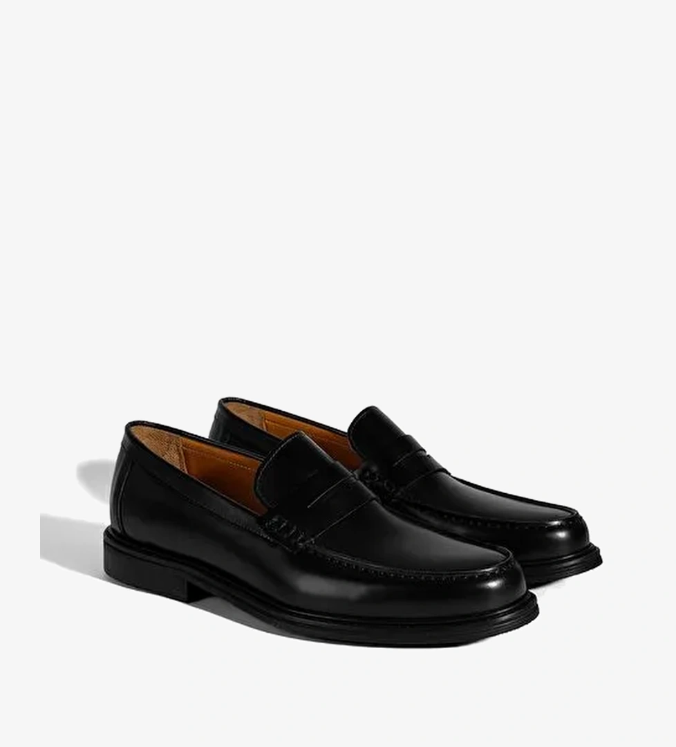Erkek Siyah Deri Loafer - Görsel 1