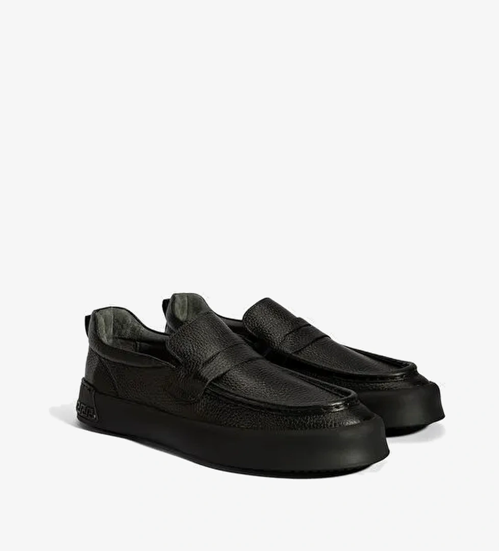 Erkek Siyah Deri Loafer - Görsel 1