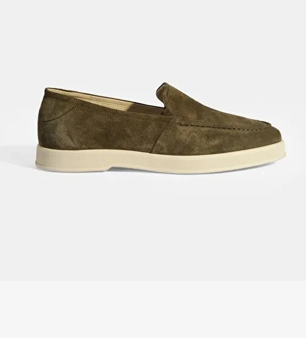 Peraleda Haki Erkek Slip-On Süet Loafer - Görsel 1