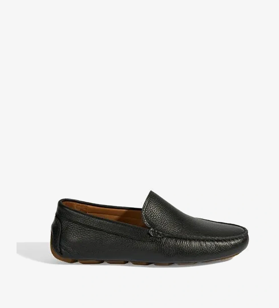 Erkek Siyah Slip-On Deri Loafer - Görsel 1