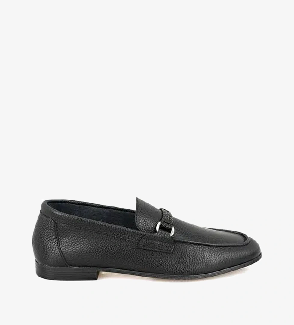 Drake Siyah Erkek Deri Loafer - Görsel 1