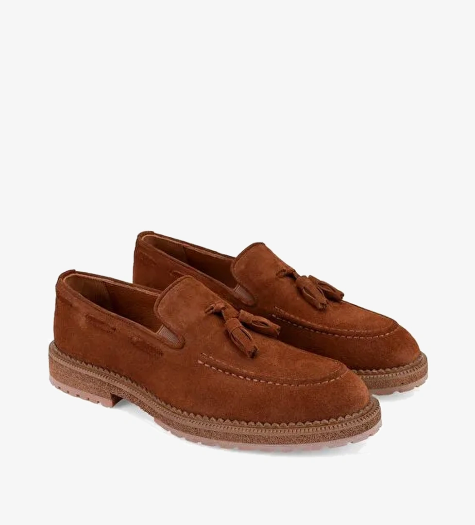 Gavyn Taba Erkek Süet Deri Loafer - Görsel 1